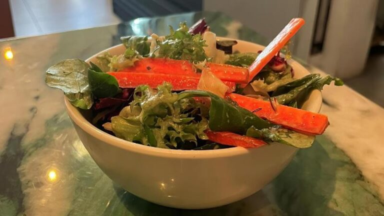 Full-size shot of Mixed Leaf Salad on the table in a bowl at Dauns in London