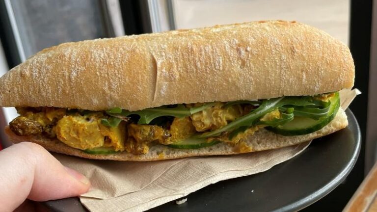 Coronation chickin baguette at Gaard 2 in Sheffield