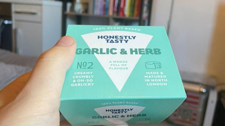 Close-up of the Honestly Tasty Garlic and Herb Dip box