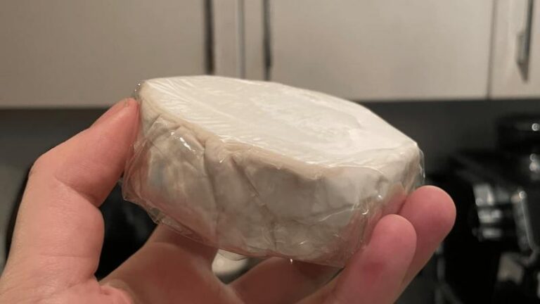 Honestly Tasty Shamembert in its wrapping before baking