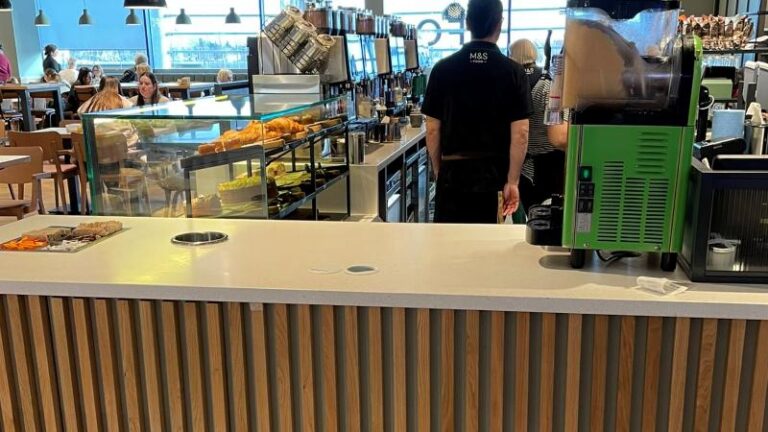 Café counter at M&S Food in Stanway near Colchester