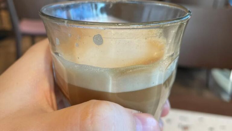 Magic Maple Syrup coffee with oat milk at M&S Food in Stanway near Colchester