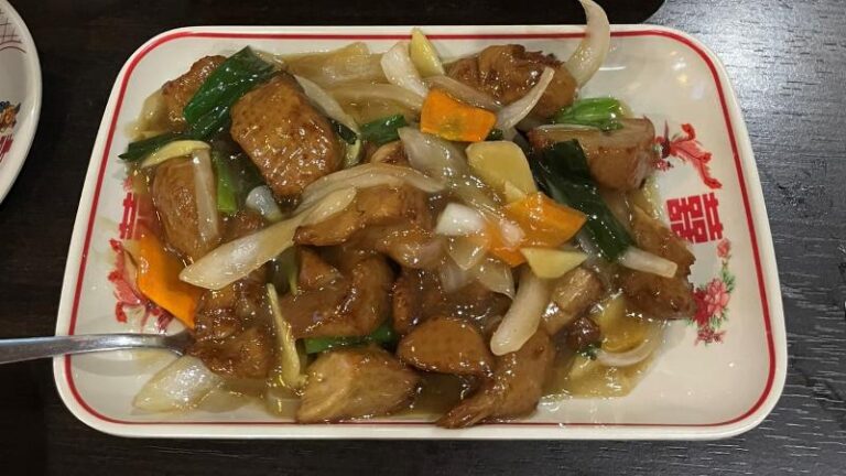Mock duck with ginger and spring onion at Noodle Inn Centro in Sheffield