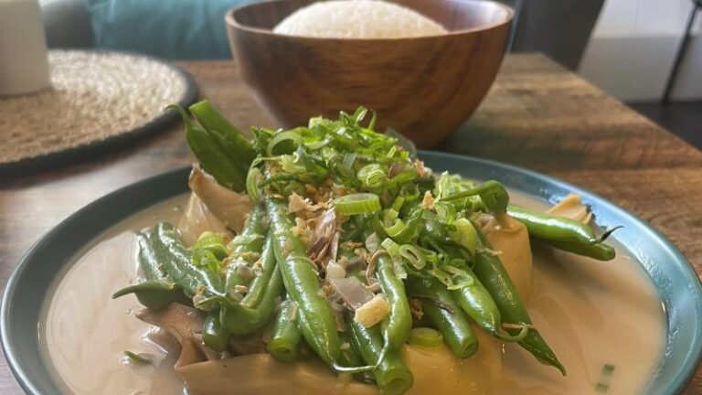 Ginataang banana blossom curry with pandan rice at Tayo By Bien in Colchester