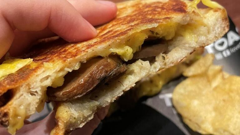 Vegan truffle and mushroom toastie at Toast in Colchester