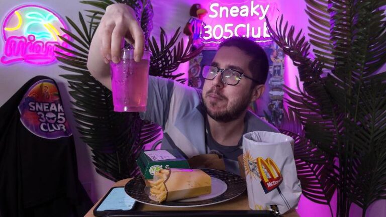 Ian holding up the Raspberry X Sprite drink from the McDonald’s FIFA World Cup 2026 meal